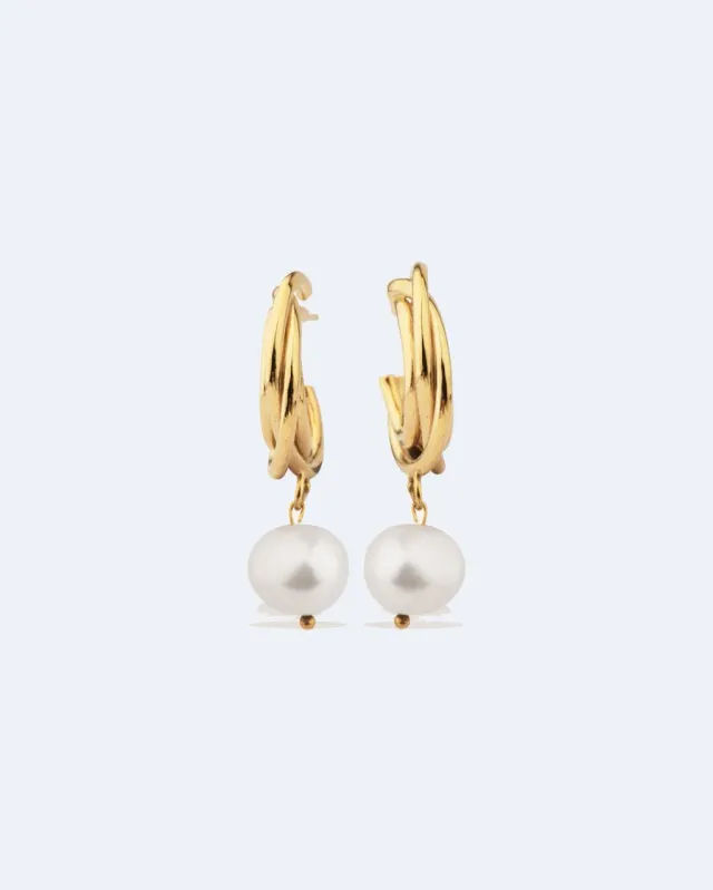 Completedworks Encounter boucles perle vermeil dorées