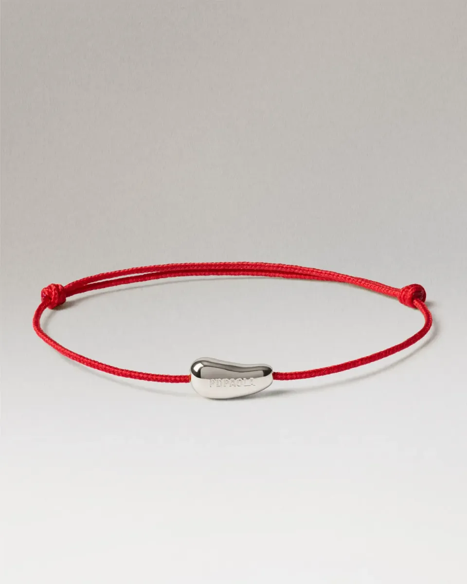 PDPAOLA Rodeo bracelet cordon rouge argent