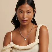 Astrid & Miyu Infinite Pearl Bold Lariat collier argent perle