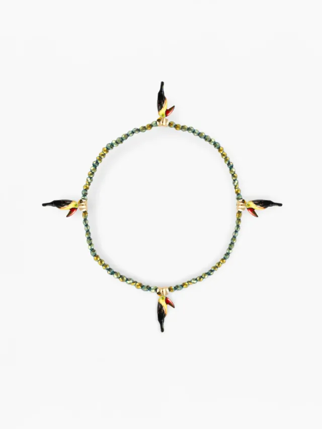 Nach Bijoux Toucans bracelet perles hématite élastique