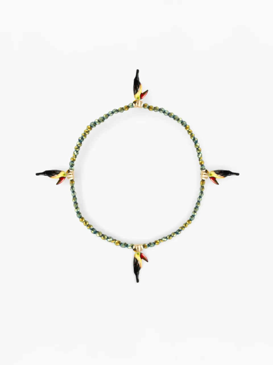 Nach Bijoux Toucans bracelet perles hématite élastique