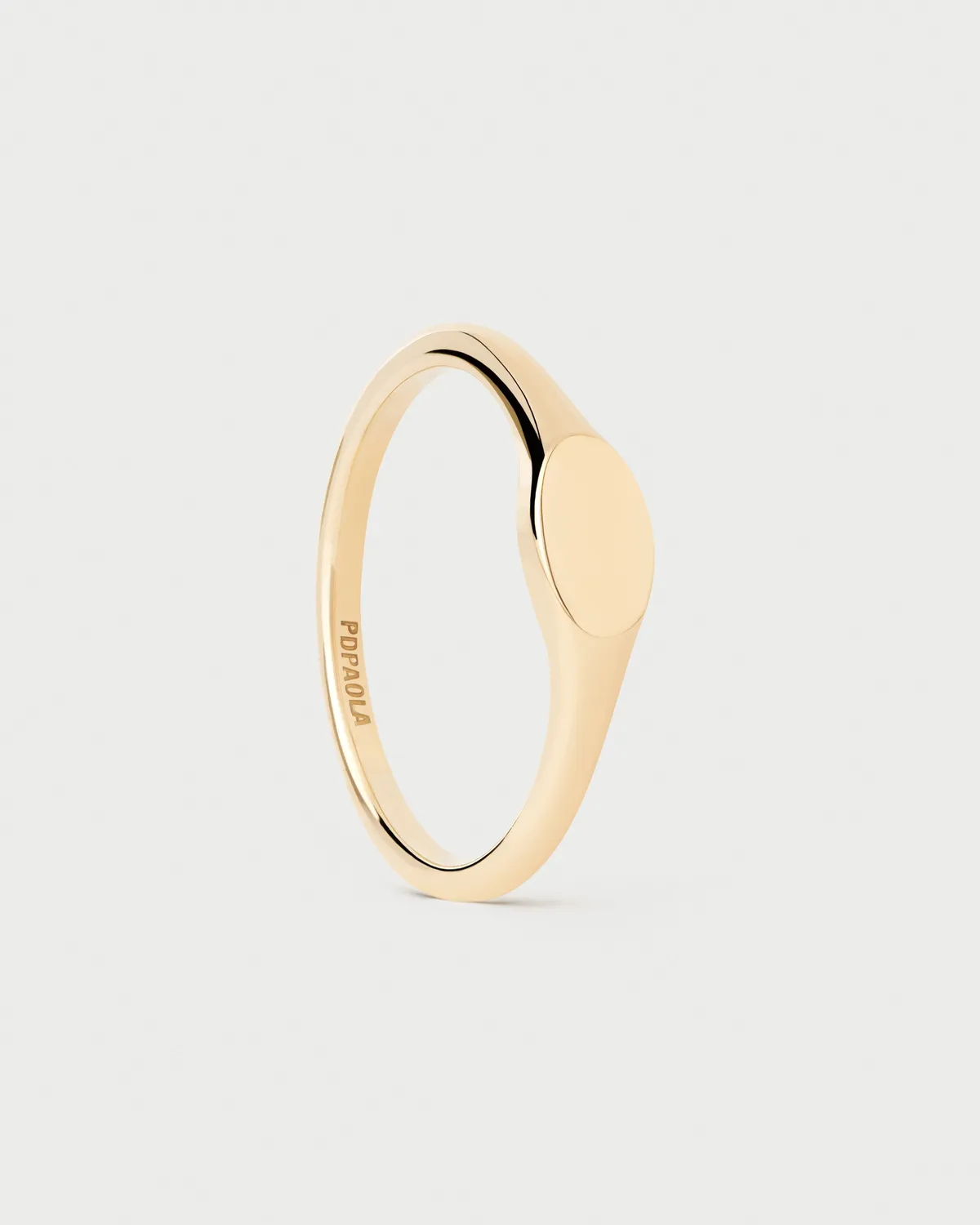 PDPAOLA Oval Mini chevalière sceau dorée sans pierre
