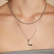 Astrid & Miyu L Initial collier argent lettre L