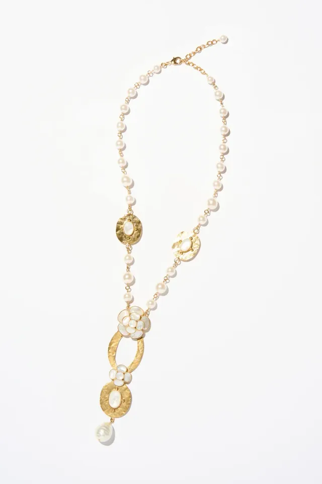 Philippe Ferrandis Camelia Byzance collier cravate 52 cm