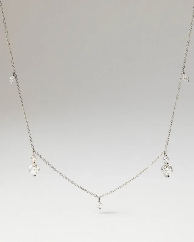 PDPAOLA Naia collier diamants or blanc 18 carats