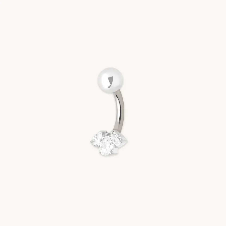 Astrid & Miyu Crystal Cluster piercing nombril titane argent