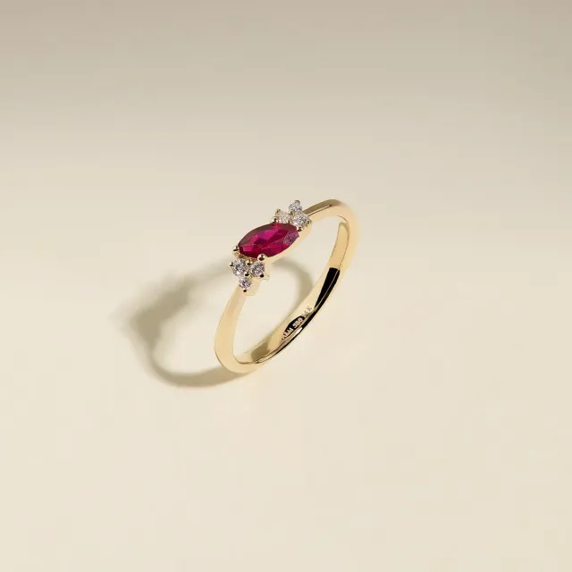 Astrid & Miyu Milestone bague rubis juillet or massif