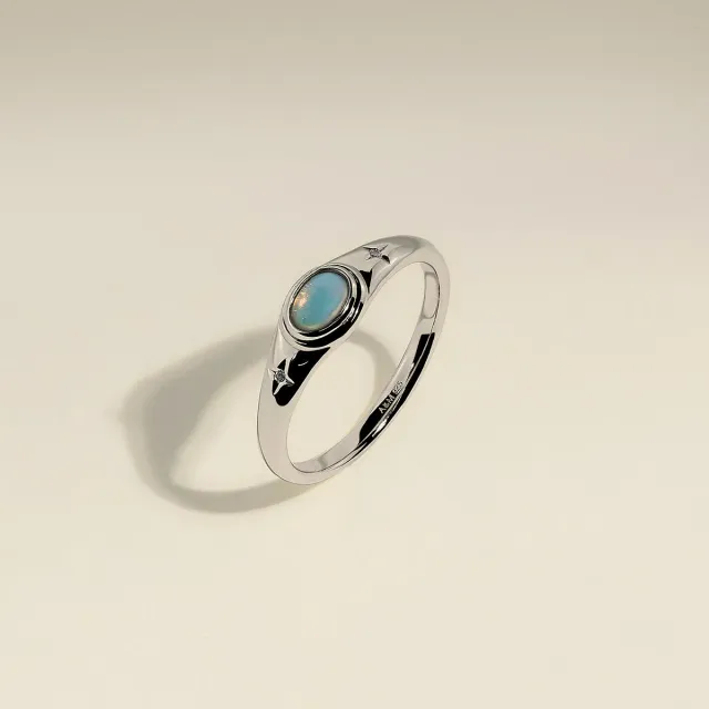 Astrid & Miyu Cosmic Opal Cocktail bague argent opale