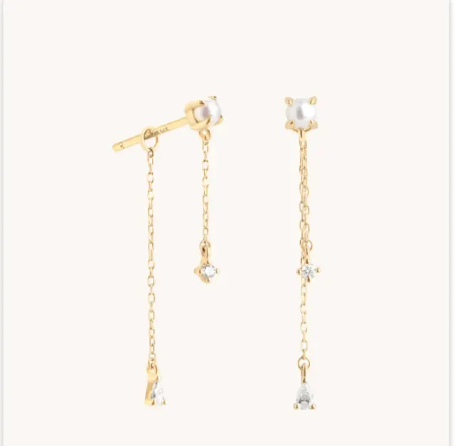 Astrid & Miyu Chain Diamond Pearl clous or massif