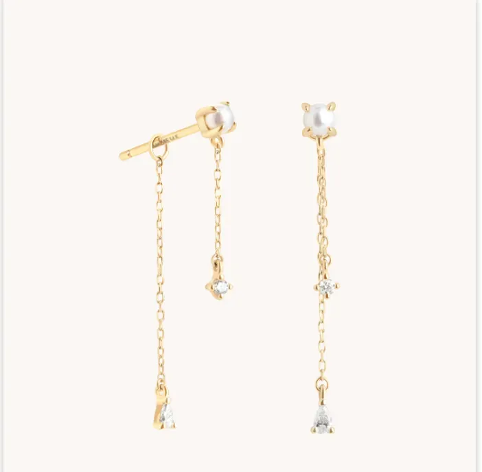 Astrid & Miyu Chain Diamond Pearl clous or massif