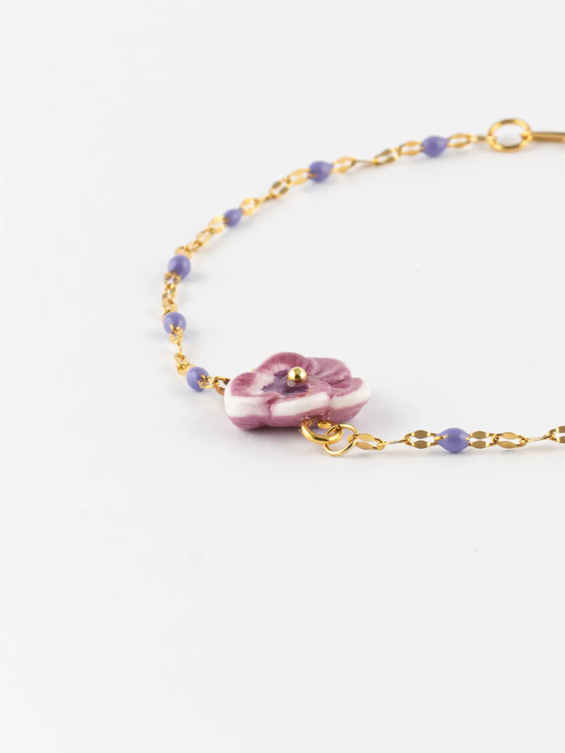 Nach Bijoux pensée bracelet perles de verre