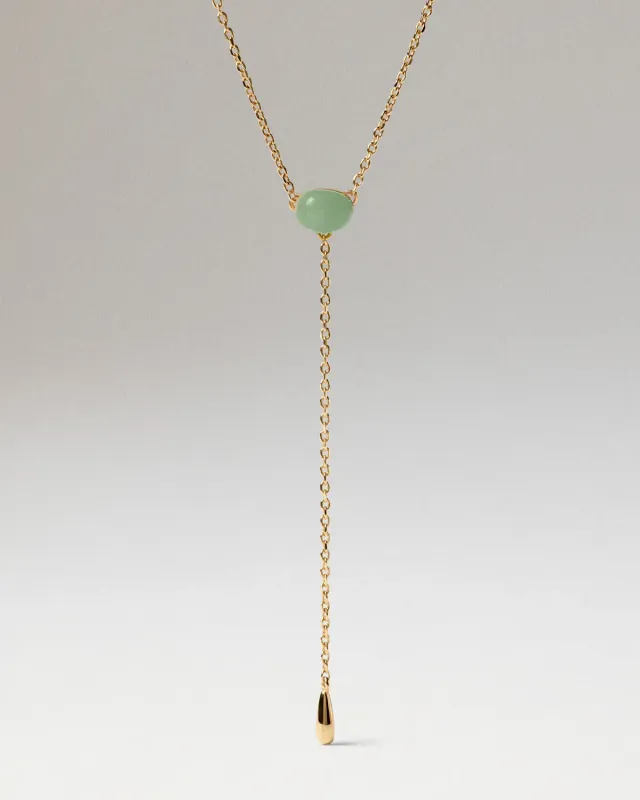 PDPAOLA Stella collier aventurine verte doré pierre