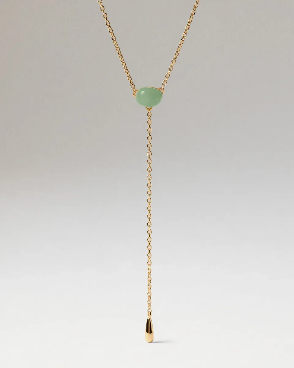 PDPAOLA Stella collier aventurine verte doré pierre