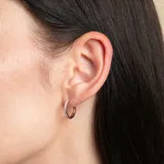 Astrid & Miyu Essential Crystal Small Hoops créoles or rose