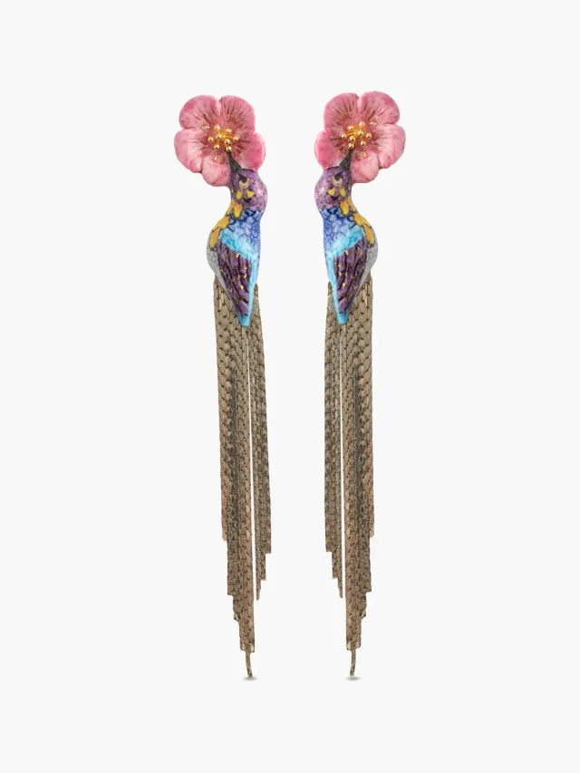 Nach Bijoux Colibri d'Anna à franges boucles d'oreilles pendantes