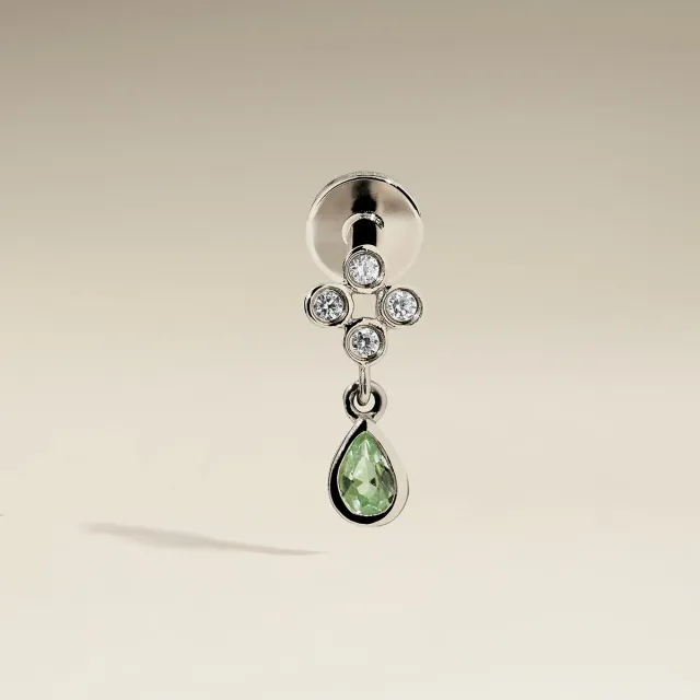 Astrid & Miyu Charm piercing diamant saphir or blanc