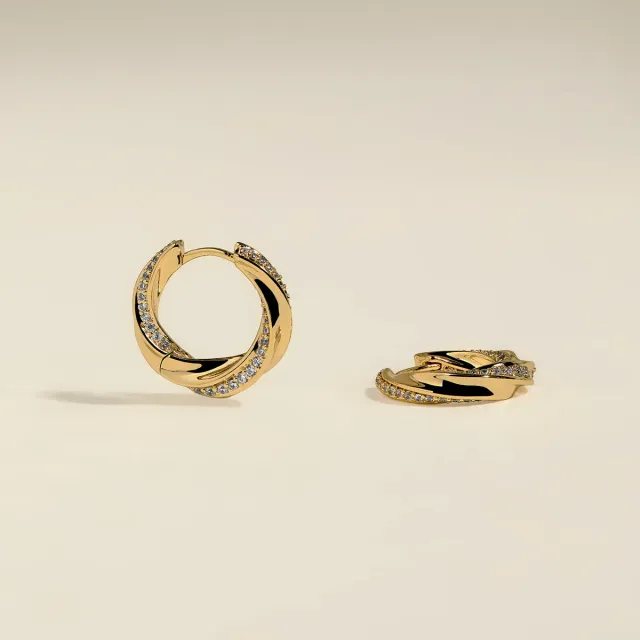 Astrid & Miyu Crystal Cosmic Twist créoles medium cristal