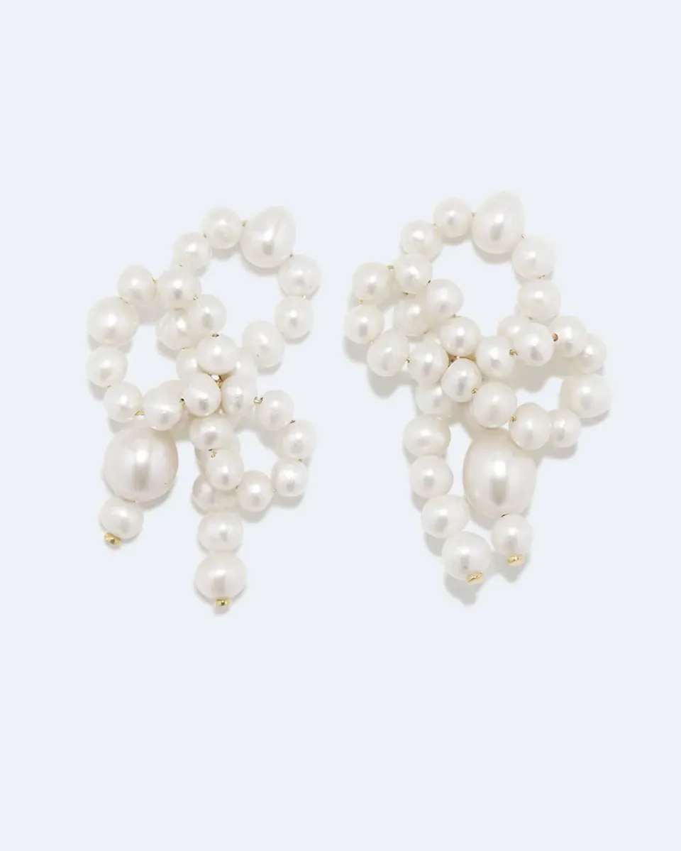 Completedworks Five Second Rule boucles d'oreilles perle vermeil or