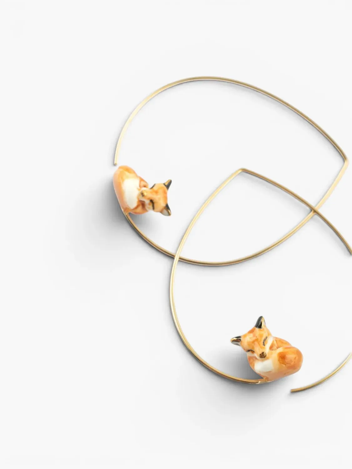 Nach Bijoux moyennes créoles renard endormi boucles d'oreilles