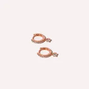 Astrid & Miyu Crystal créoles huggies or rose cristal