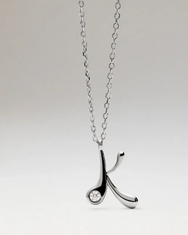 PDPAOLA Initiale K collier pendentif argent
