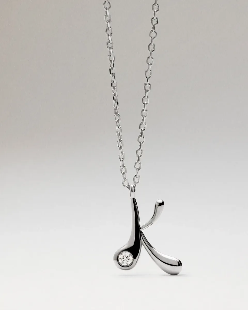 PDPAOLA Initiale K collier pendentif argent