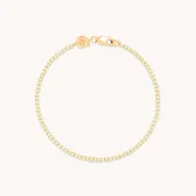 Astrid & Miyu Pink Tennis Chain bracelet or pierres roses