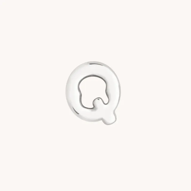 Astrid & Miyu Q Initial Click Charm breloque or blanc massif