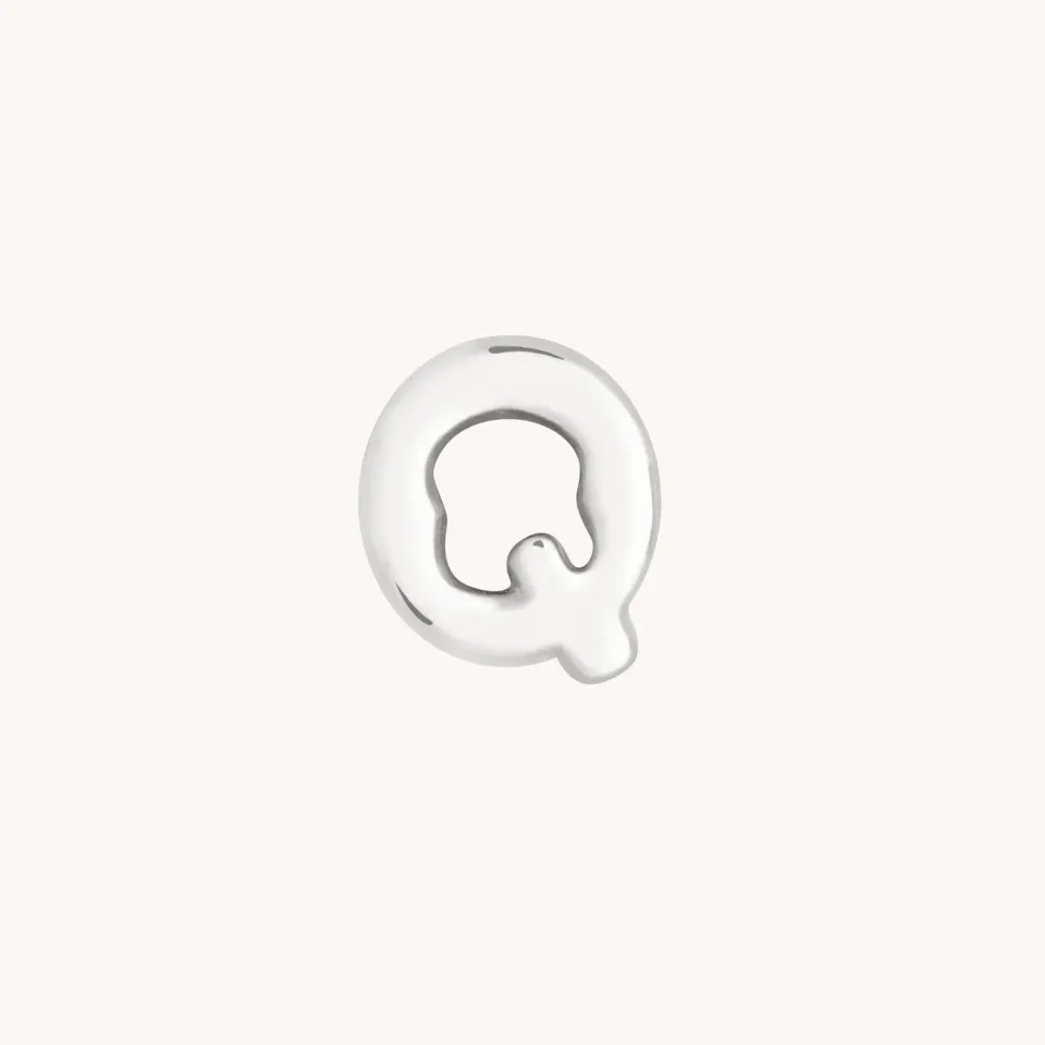 Astrid & Miyu Q Initial Click Charm breloque or blanc massif
