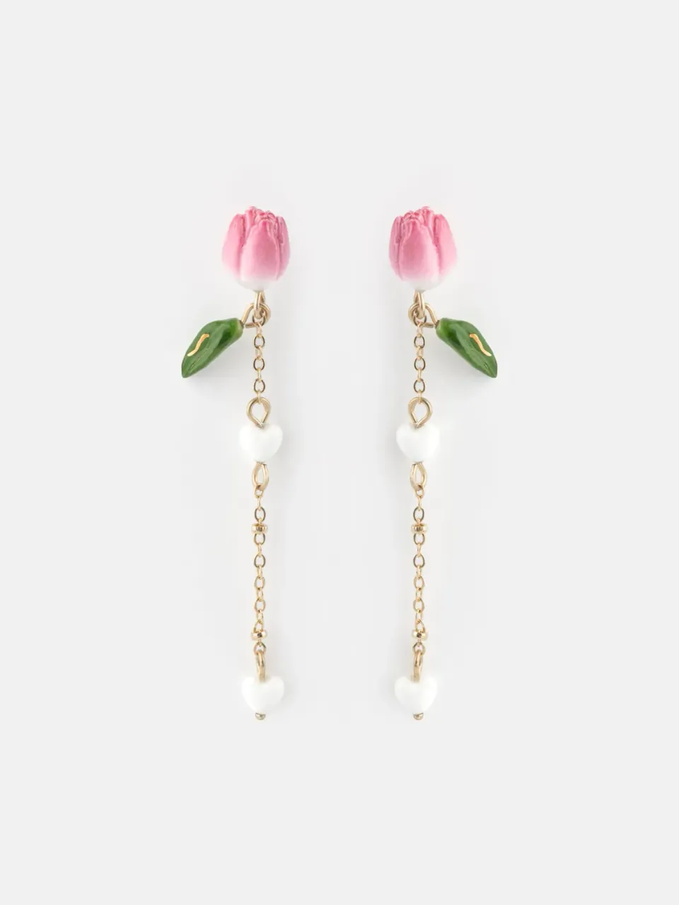 Nach Bijoux Tulipe boucles d'oreilles pendantes perles rivière