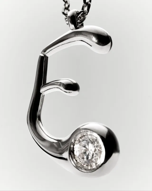 PDPAOLA GRID Initial E pendentif charms lettre E argent