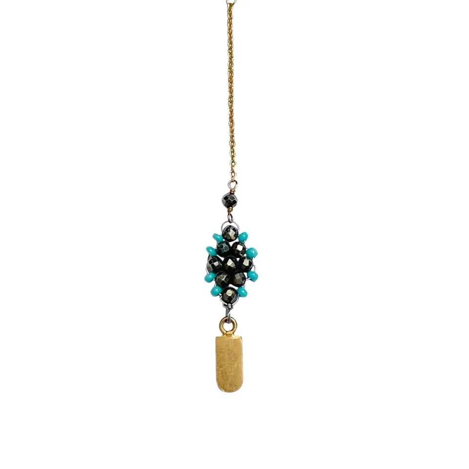 Le Fourbi de Capucine FDC146 boucles d'oreilles pyrite dorée