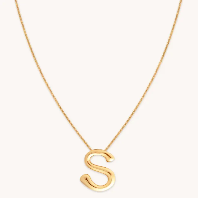 Astrid & Miyu S Initial Bold Pendant collier doré