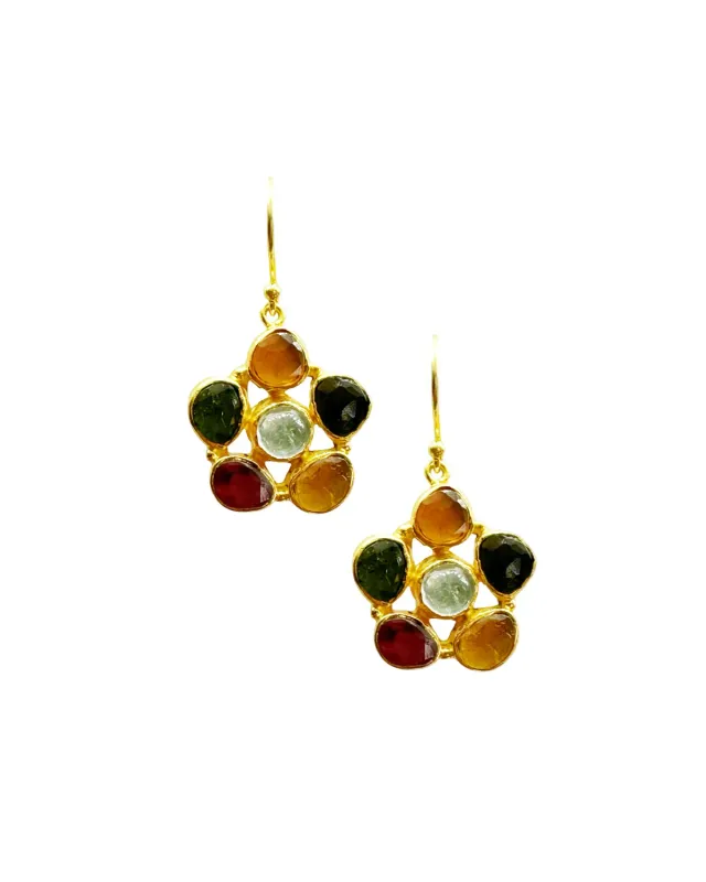 Le Fourbi de Capucine G26 boucles argent doré tourmaline