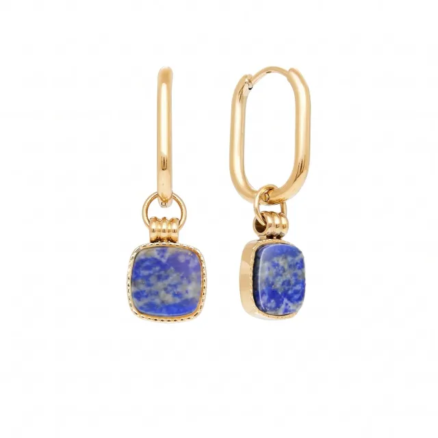 Nao de Paris Vintage Lapis Lazuli boucles bleu 3,5 cm