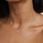 Astrid & Miyu C Initial Pavé Pendant collier argent