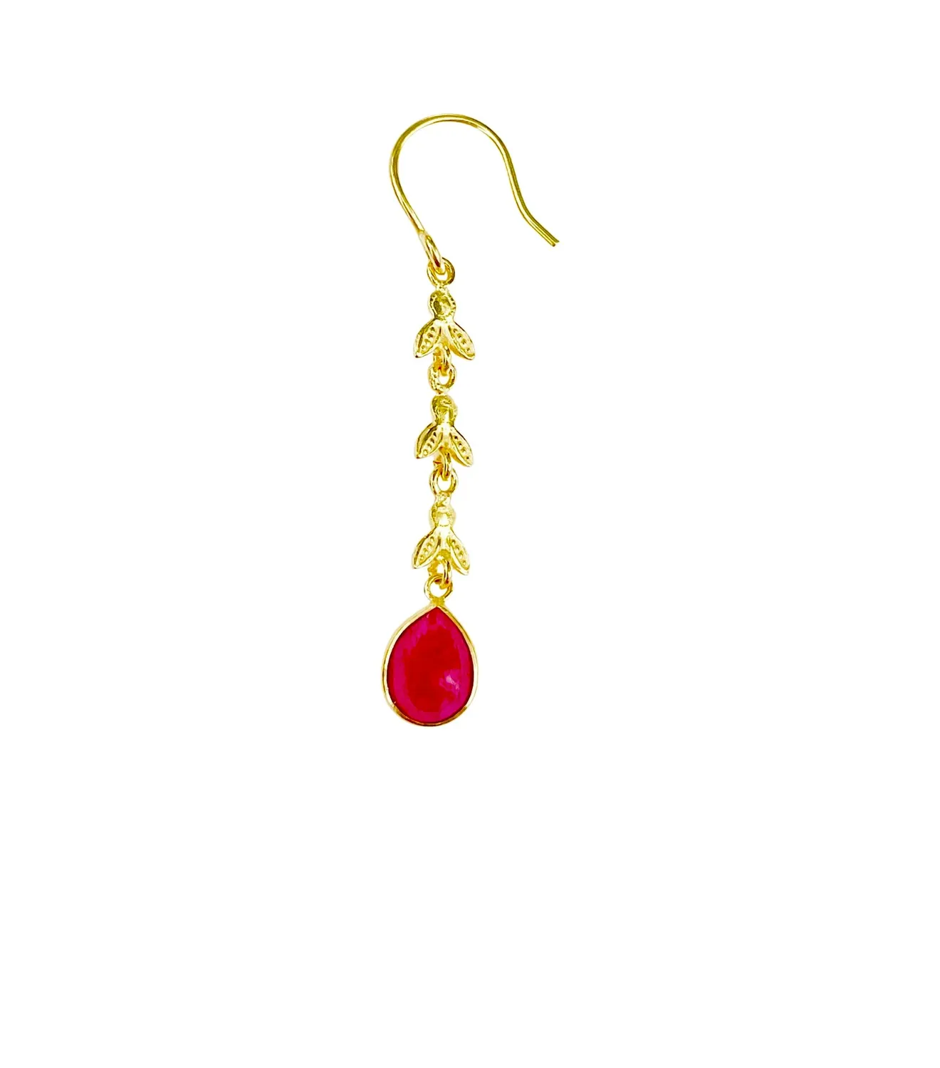 Le Fourbi de Capucine BI31b boucles d'oreilles rubis teinté
