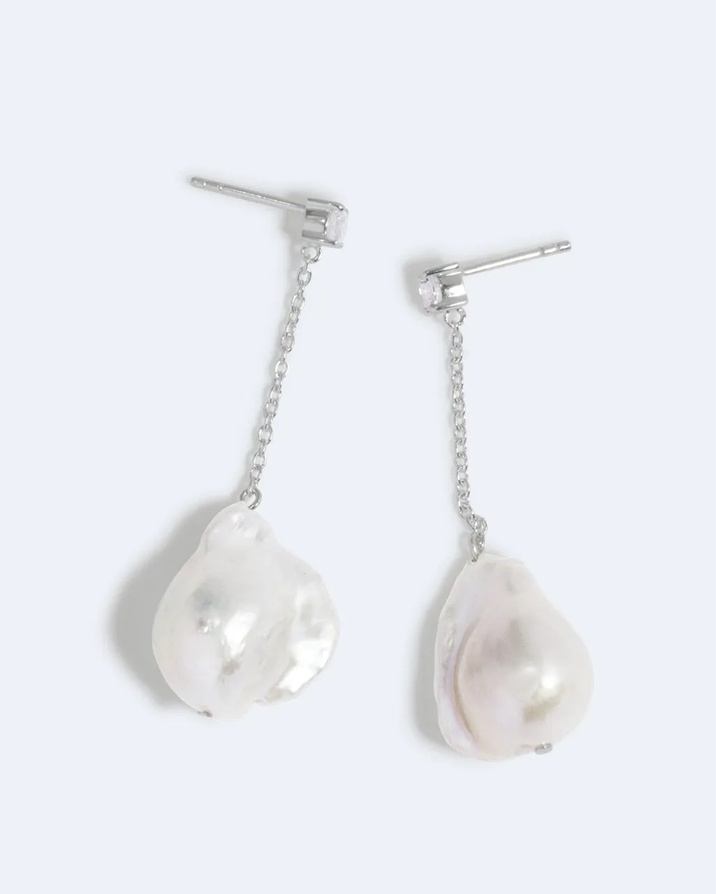 Completedworks Boulder boucles perle zirconia argent