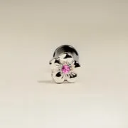 Astrid & Miyu Seahorse clou piercing titane platine