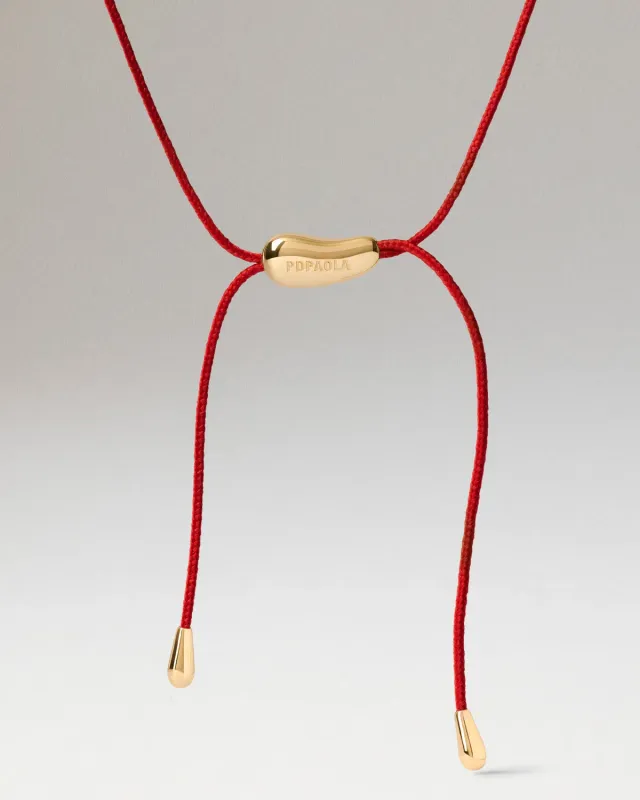 PDPAOLA Rodeo collier cordon rouge doré