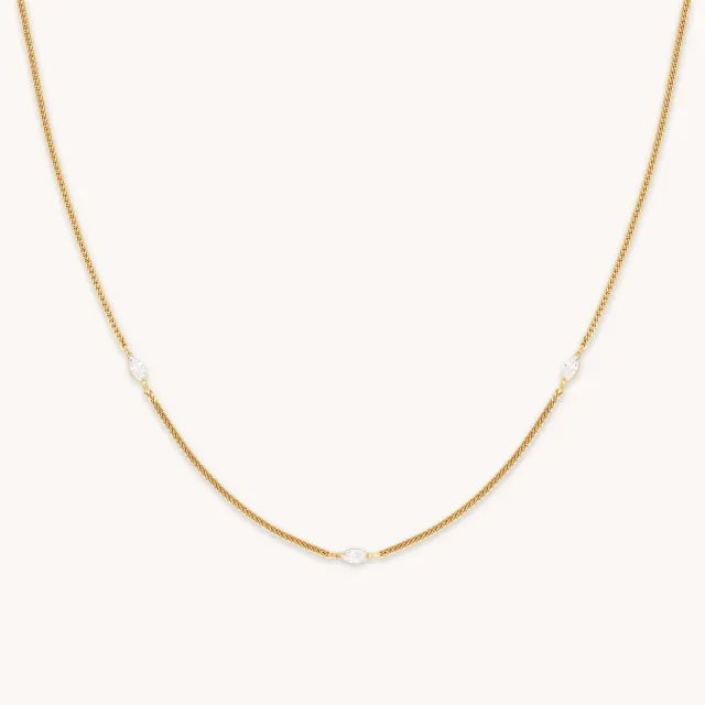 Astrid & Miyu Navette Crystal collier doré cristal