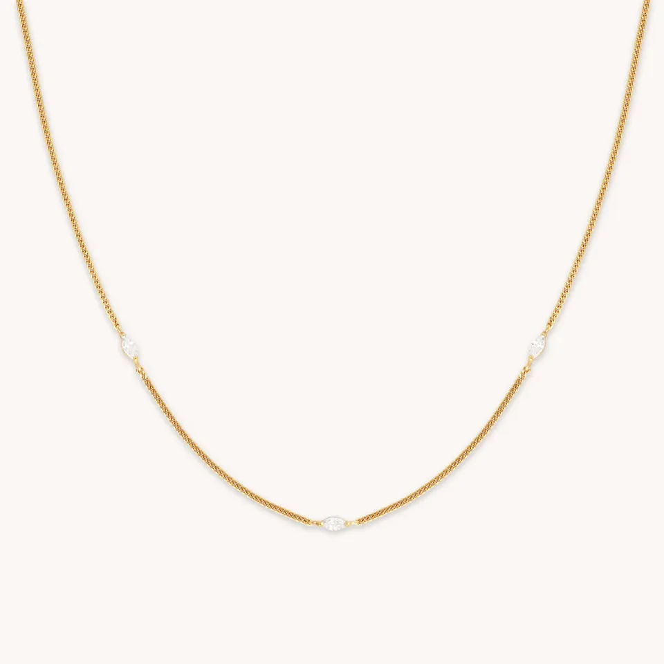 Astrid & Miyu Navette Crystal collier doré cristal