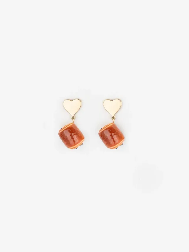 Nach Bijoux puces d'oreilles cœur chocolatine