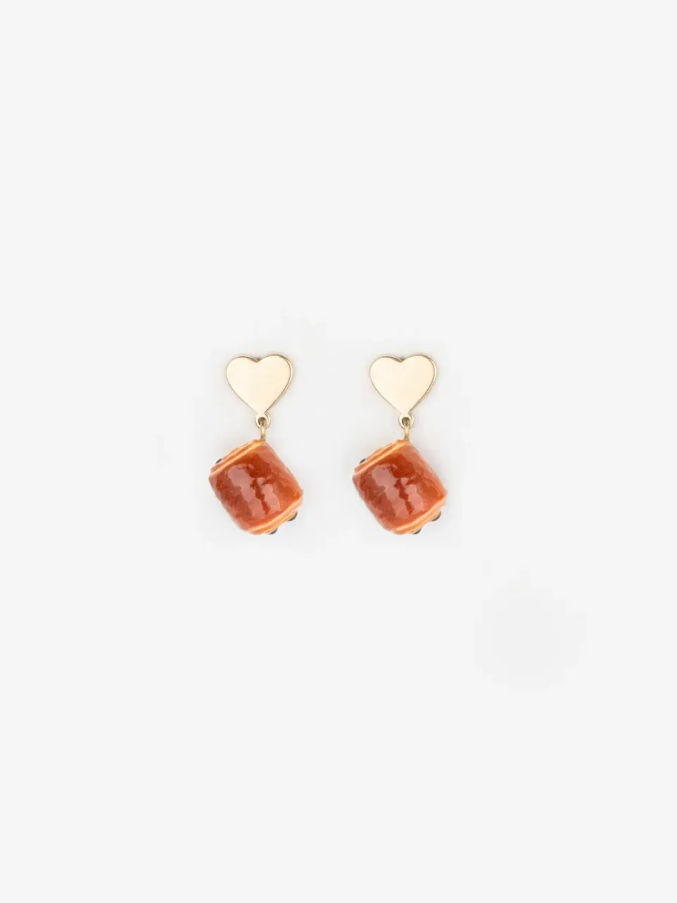 Nach Bijoux puces d'oreilles cœur chocolatine