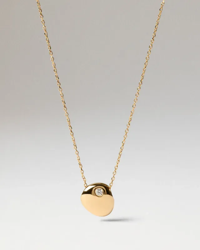 PDPAOLA Wave collier zirconia blanche doré
