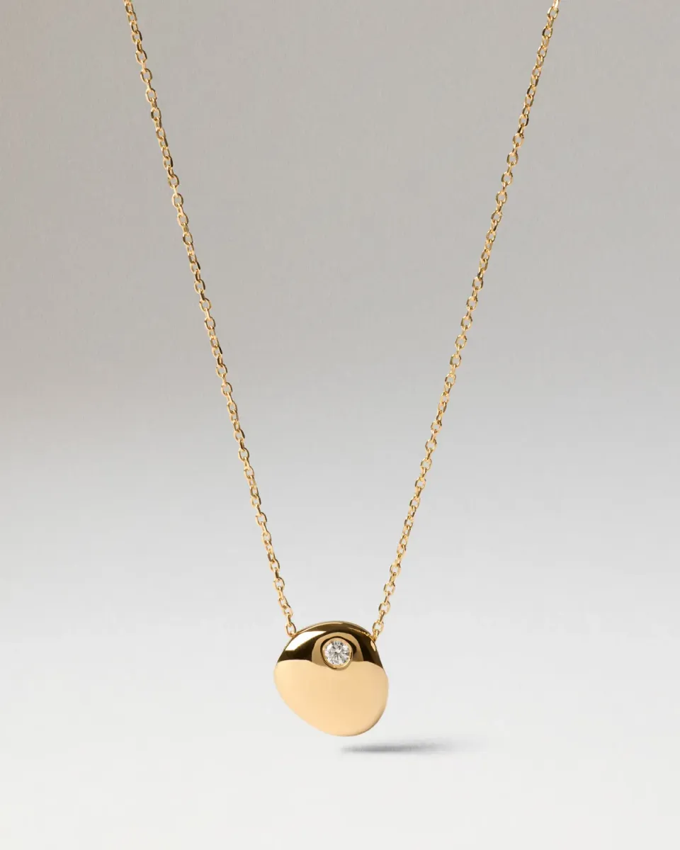 PDPAOLA Wave collier zirconia blanche doré
