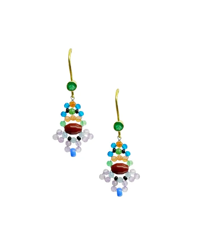 Le Fourbi de Capucine Z40 boucles d'oreilles améthyste laiton doré