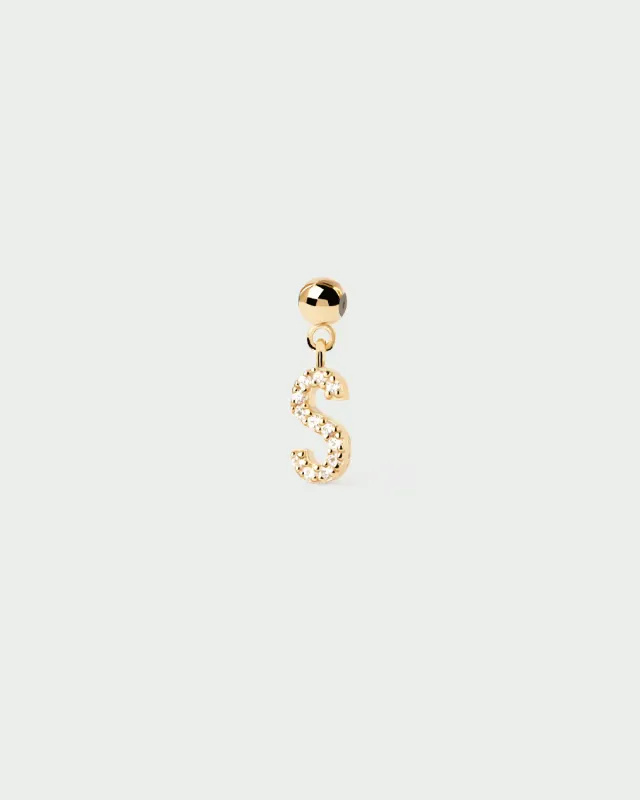 PDPAOLA Letters charm lettre S zirconia blanc