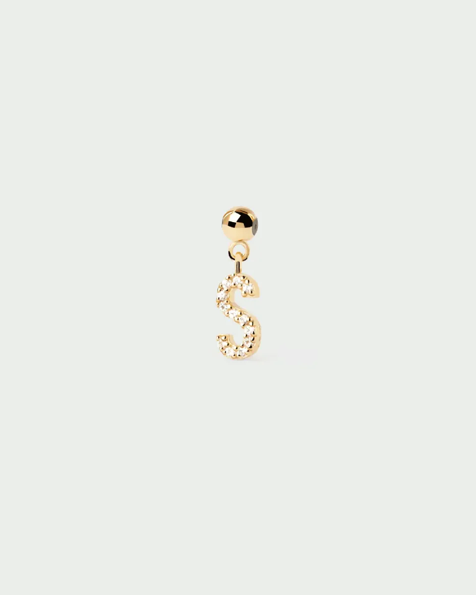 PDPAOLA Letters charm lettre S zirconia blanc