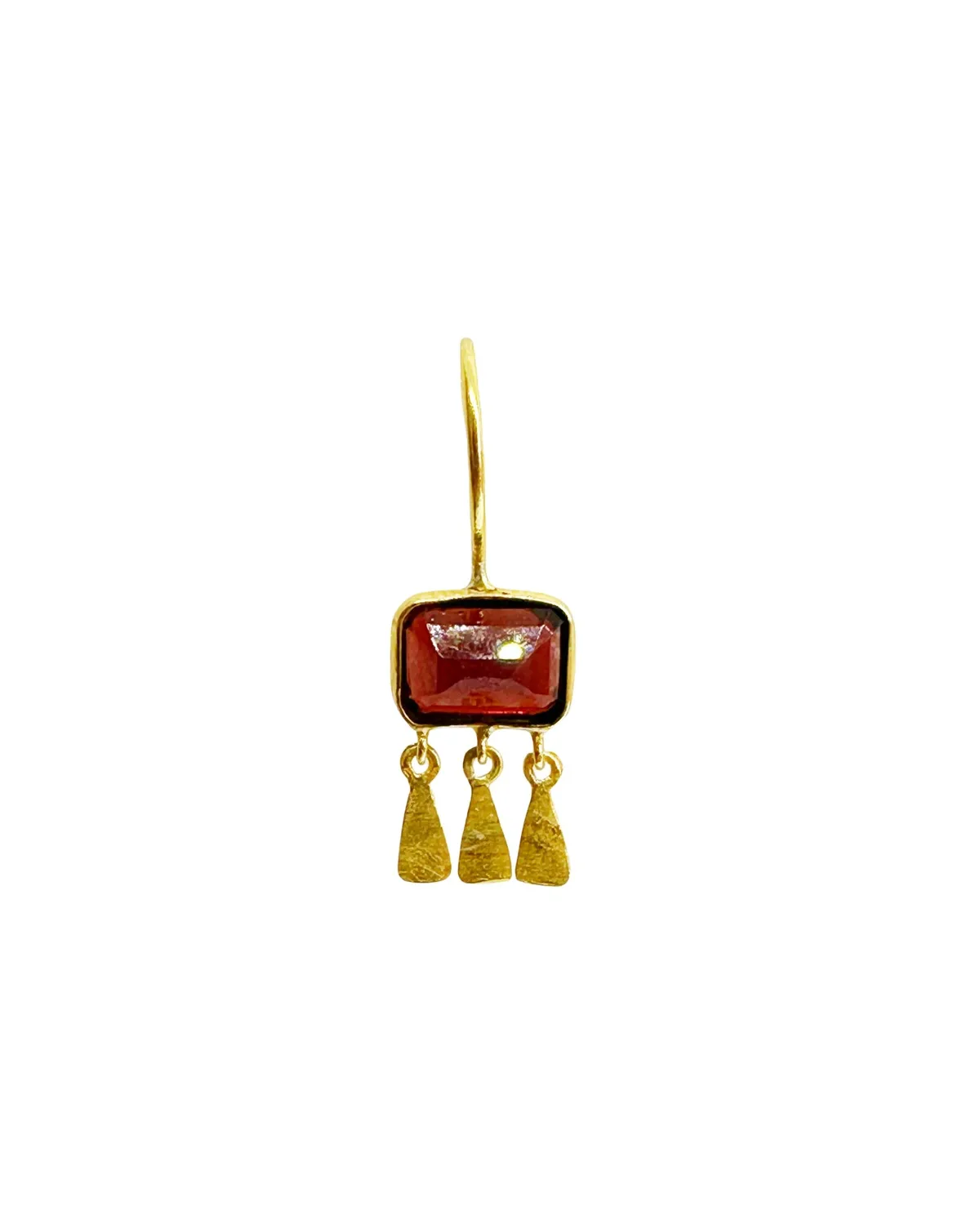Le Fourbi de Capucine N73 boucles d'oreilles grenat doré